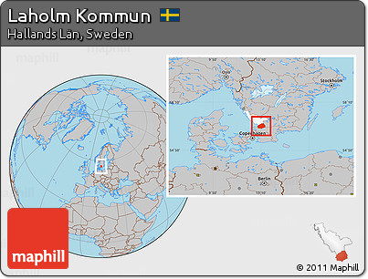 Gray Location Map of Laholm Kommun, highlighted parent region