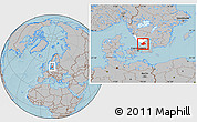 Gray Location Map of Laholm Kommun, highlighted parent region, hill shading