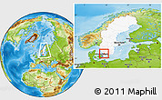 Physical Location Map of Laholm Kommun, highlighted country, within the entire country