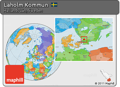 Political Location Map of Laholm Kommun