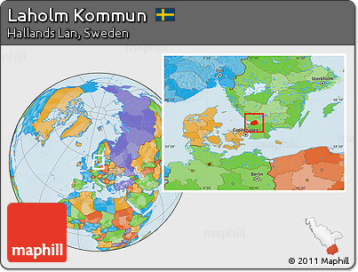 Political Location Map of Laholm Kommun