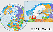 Political Location Map of Laholm Kommun, highlighted country, within the entire country