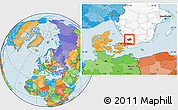 Political Location Map of Laholm Kommun, highlighted country