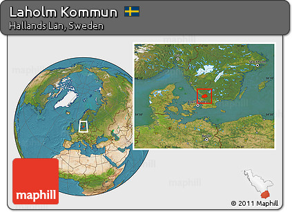 Satellite Location Map of Laholm Kommun