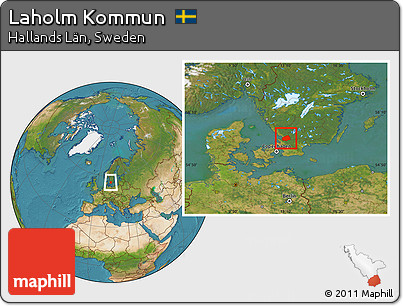 Satellite Location Map of Laholm Kommun
