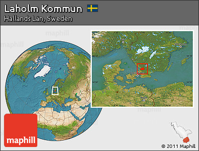 Satellite Location Map of Laholm Kommun
