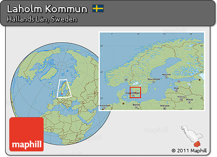 Savanna Style Location Map of Laholm Kommun, within the entire country