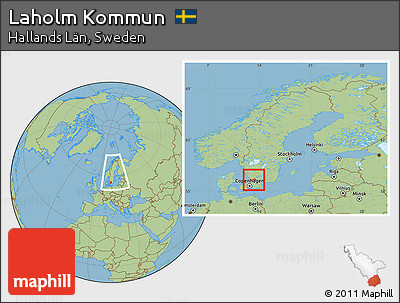 Savanna Style Location Map of Laholm Kommun, within the entire country