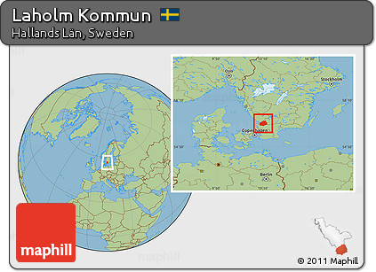 Savanna Style Location Map of Laholm Kommun