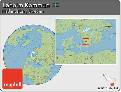 Savanna Style Location Map of Laholm Kommun