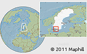 Savanna Style Location Map of Laholm Kommun, highlighted country, within the entire country, hill shading