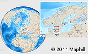 Shaded Relief Location Map of Laholm Kommun, within the entire country