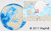 Shaded Relief Location Map of Laholm Kommun, highlighted country
