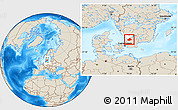 Shaded Relief Location Map of Laholm Kommun, highlighted parent region