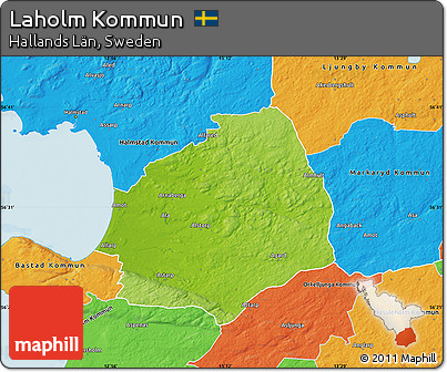 Physical Map of Laholm Kommun, political outside