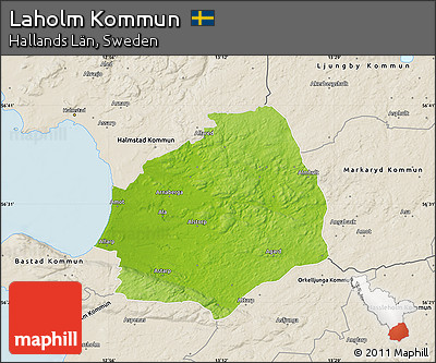 Physical Map of Laholm Kommun, shaded relief outside