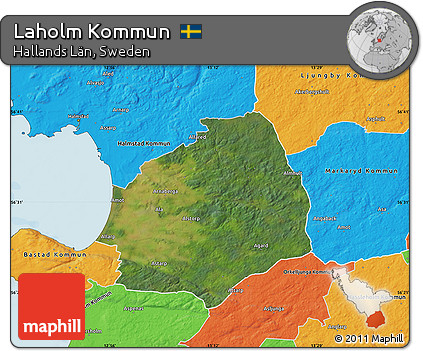 Satellite Map of Laholm Kommun, political outside
