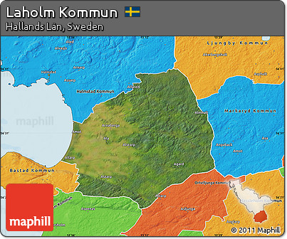 Satellite Map of Laholm Kommun, political outside