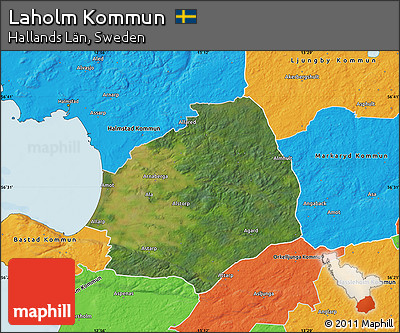 Satellite Map of Laholm Kommun, political outside