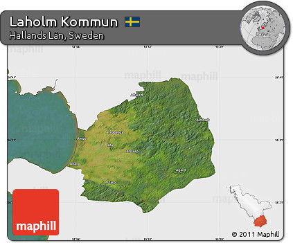 Satellite Map of Laholm Kommun, single color outside
