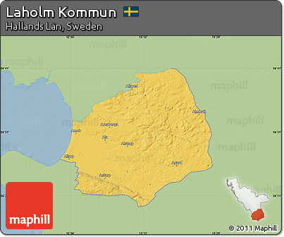 Savanna Style Map of Laholm Kommun, single color outside