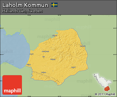 Savanna Style Map of Laholm Kommun, single color outside