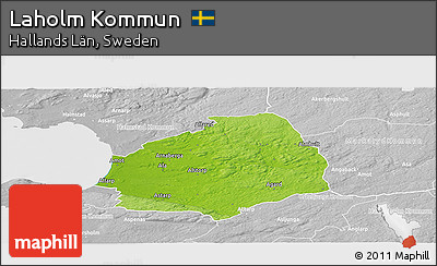 Physical Panoramic Map of Laholm Kommun, lighten, desaturated
