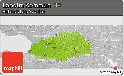 Physical Panoramic Map of Laholm Kommun, lighten, desaturated