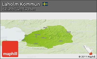 Physical Panoramic Map of Laholm Kommun, lighten