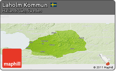 Physical Panoramic Map of Laholm Kommun, lighten