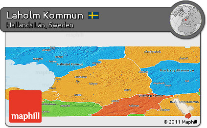 Political Panoramic Map of Laholm Kommun