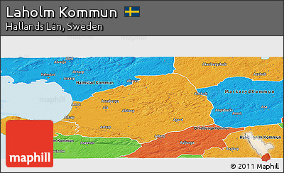 Political Panoramic Map of Laholm Kommun
