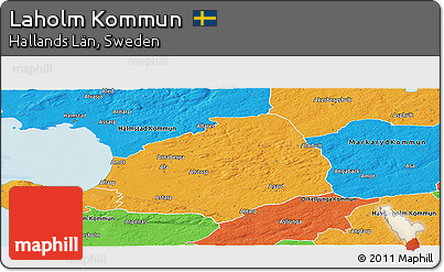 Political Panoramic Map of Laholm Kommun
