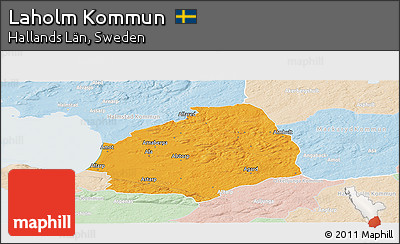 Political Panoramic Map of Laholm Kommun, lighten