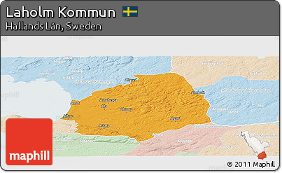 Political Panoramic Map of Laholm Kommun, lighten