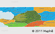 Satellite Panoramic Map of Laholm Kommun, political outside