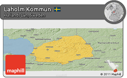 Savanna Style Panoramic Map of Laholm Kommun