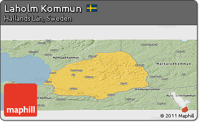 Savanna Style Panoramic Map of Laholm Kommun