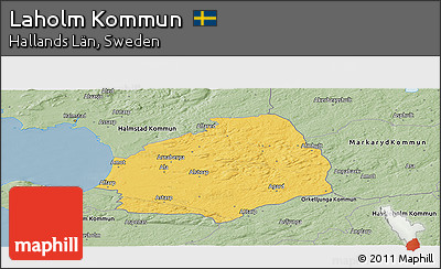 Savanna Style Panoramic Map of Laholm Kommun
