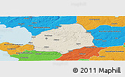 Shaded Relief Panoramic Map of Laholm Kommun, political outside