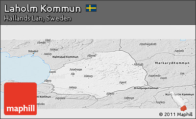 Silver Style Panoramic Map of Laholm Kommun