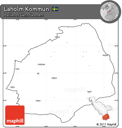 Blank Simple Map of Laholm Kommun, cropped outside