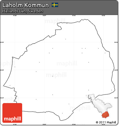Blank Simple Map of Laholm Kommun, cropped outside, no labels