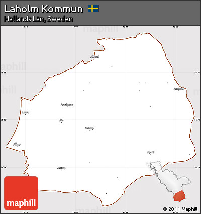Classic Style Simple Map of Laholm Kommun, cropped outside
