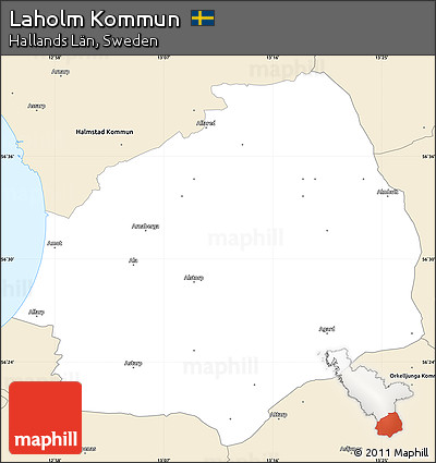 Classic Style Simple Map of Laholm Kommun