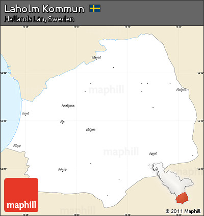 Classic Style Simple Map of Laholm Kommun, single color outside