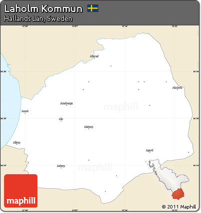 Classic Style Simple Map of Laholm Kommun, single color outside