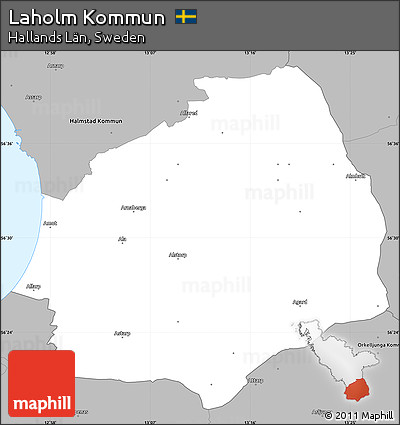 Gray Simple Map of Laholm Kommun