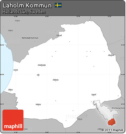 Gray Simple Map of Laholm Kommun