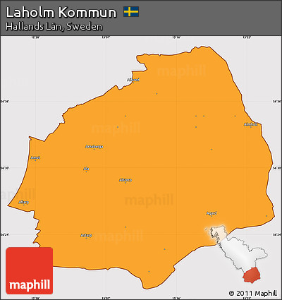 Political Simple Map of Laholm Kommun, cropped outside